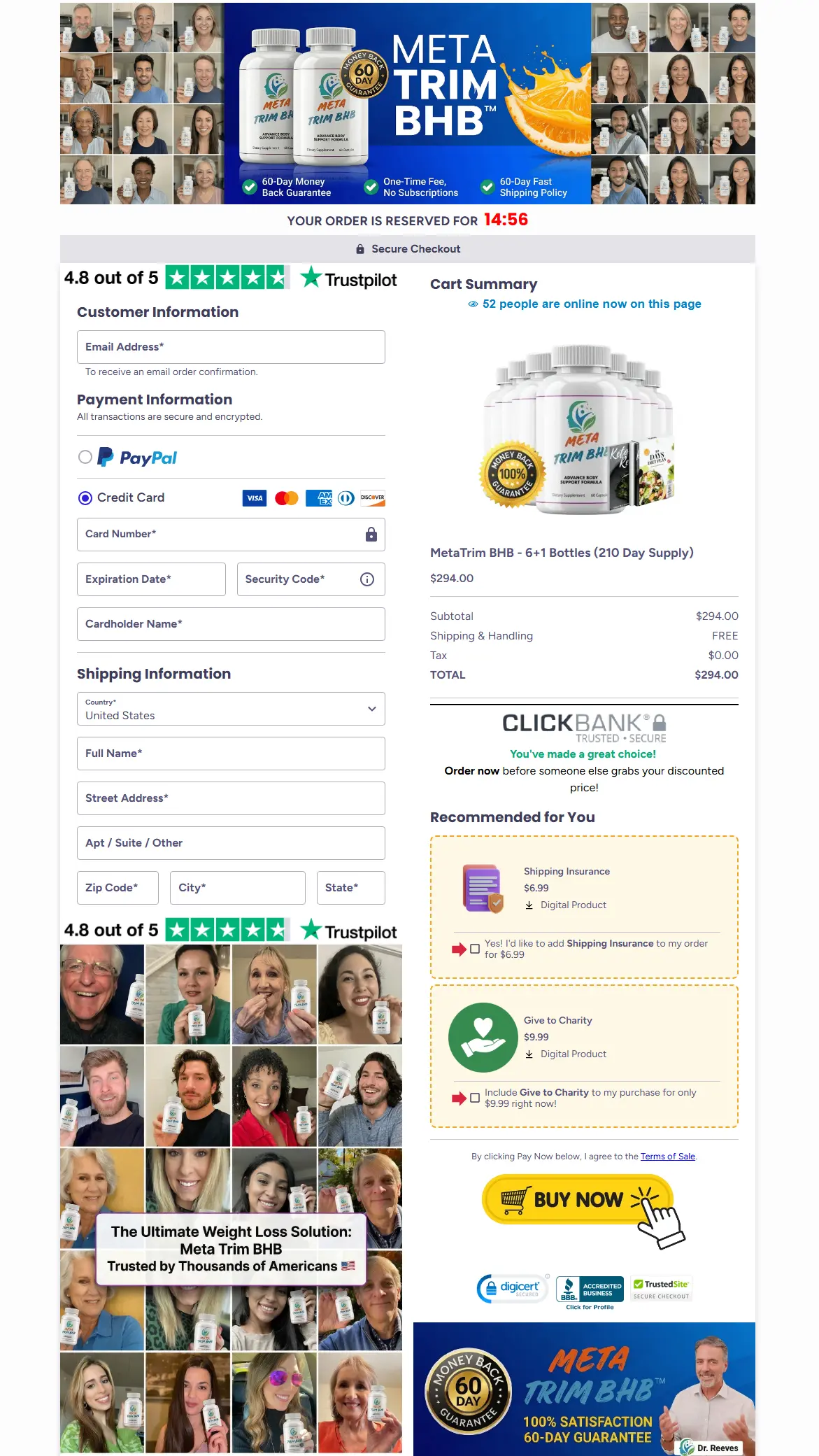 Meta Trim BHB Checkout